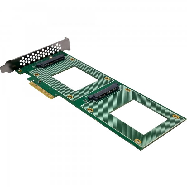 InLine Scheda PCIe a 2x U.2 NVMe interni SFF-8639 - Biforcazione - PCIe x8