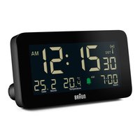 Braun BC10 - Sveglia digitale - Rettangolo - Nero - 12/24 ore - F - °C - LCD