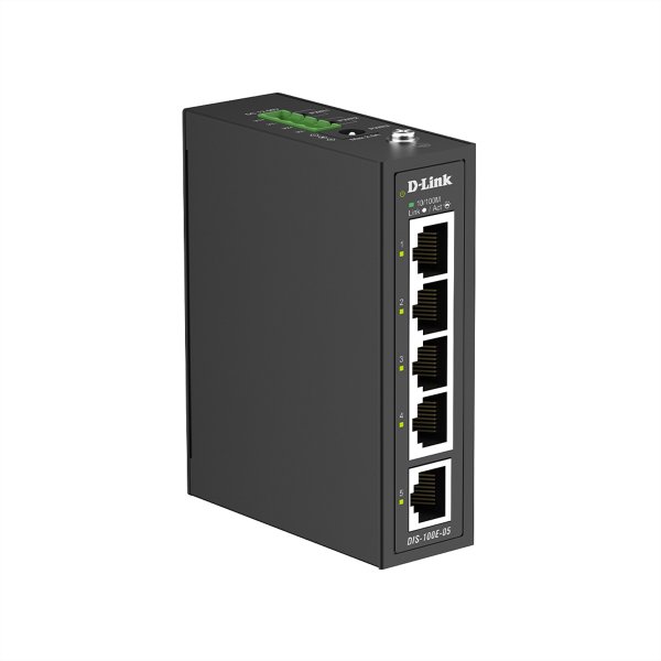 D-Link DIS-100E-05 Industrial Unmanaged Switch - Interruttore - 0,1 Gbps