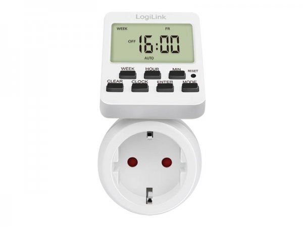 LogiLink ET0014 - Timer giornaliero/settimanale - Bianco - Digitale - LCD - Pulsanti - 7 giorno(i)