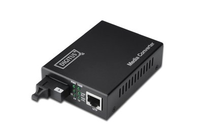 DIGITUS Convertitore multimediale Gigabit bidirezionale - RJ45 / SC - 1000 Mbit/s - 10Base-T - 100Ba