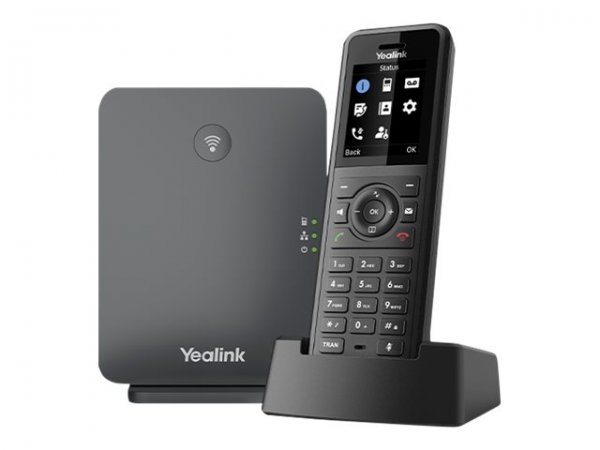 Yealink W77P - IP Phone - Nero - Cornetta wireless - Scrivania/Parete - Antipolvere - Antigraffio -
