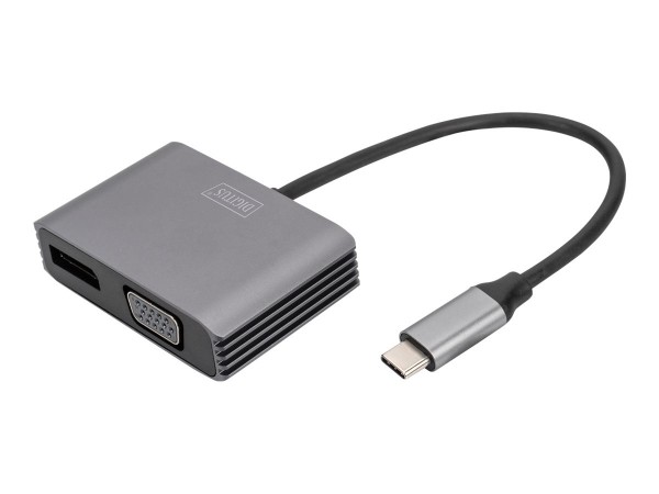DIGITUS Adattatore grafico USB Type-C™ 4K 2in1 DisplayPort + VGA - 4096 x 2160 Pixel