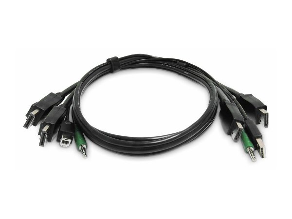 StarTech.com 6ft Dual-DisplayPort KVM Cable 2x USB A to B - Cavo - Audio/multimedia