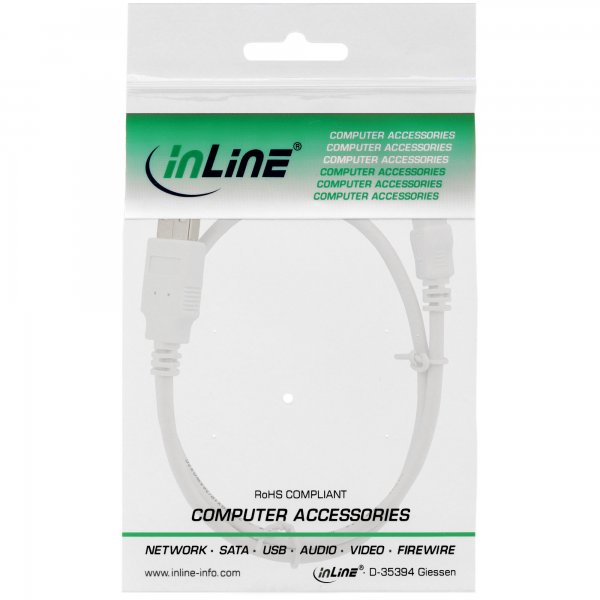 InLine Cavo USB 2.0 Mini - A maschio / Mini B maschio (5pol.) - bianco - 1m