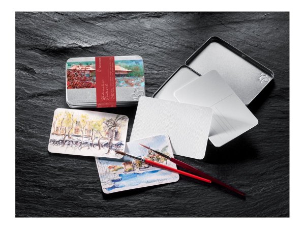 Hahnemühle Aquarellpostkarten Metallbox rau 10x15 cm 230g 30St