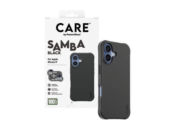PanzerGlass CARE Fashionable Case Samba black w. MagSafe iPhone 17
