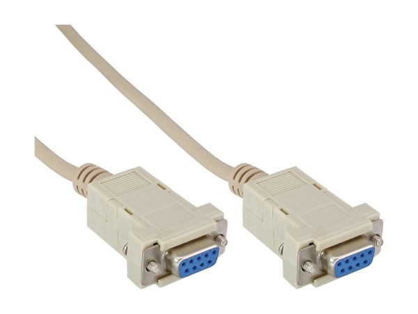 InLine Cavo Nullmodem - Sub-D 9/9pin F-F - beige - pressofuso - 2m