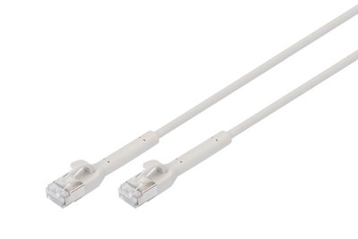 DIGITUS CAT 6A F-FTP abwinkelbares Patchkabel, Kupfer, 1 m, grau - Digitus CAT 6A F-FTP abwinkelbare