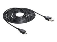 Delock 5m USB 2.0 A - mini USB m/m - 5 m - USB A - Mini-USB A - USB 2.0 - Maschio/Maschio - Nero