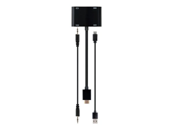 Gembird A-HDMIM-HDMIFVGAF-01 - HDMI - HDMI - VGA - Maschio - Nero - 0,15 m - 63 mm