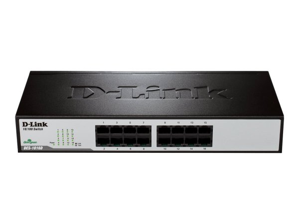 D-Link DES 1016D - Interruttore - 0,1 Gbps - 16-port 1 he - USB Modulo rack