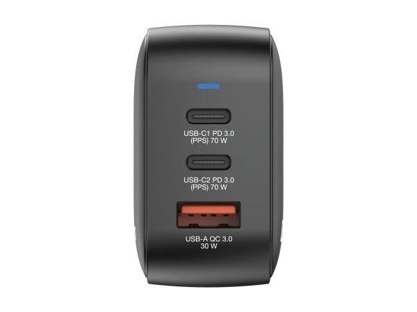 Verbatim Mini GaN Charger Reiseladeadapter 70 W 1x USB-A 2x USB-C USB PD 3.0 QC 3.0 4+ - Caricabatte