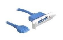Delock USB 3.0 19-pin - 2 x USB 3.0-A - 0,4 m - USB 3.2 Gen 1 (3.1 Gen 1) - USB A - Maschio - Femmin