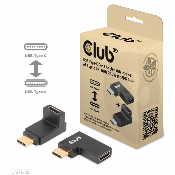 Club 3D Usb 3.2 Gen 1 Typ C - gewinkelte Adapter - Adattatore - Digitale/dati