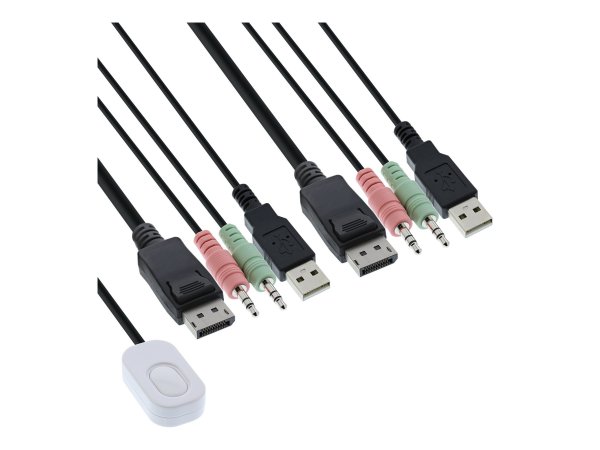 InLine KVM Switch - 2 porte - USB - DisplayPort 1.2 - 4K - Audio - all-in-one
