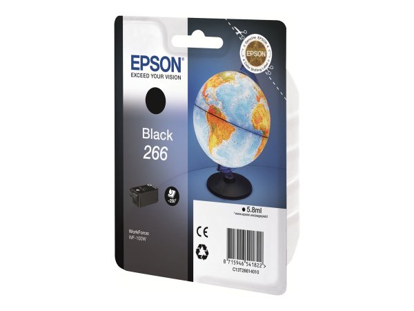 Epson Globe Singlepack Black 266 ink cartridge - Nero - Inchiostro a base di pigmento - 5,8 ml - 1 p