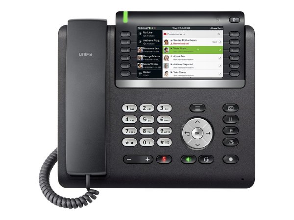 Unify OpenScape CP700X - IP Phone - Nero - Cornetta cablata - Scrivania/Parete - 1000 voci - TFT