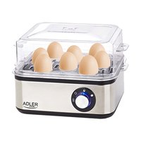 Camry AD 4486 egg cooker 8 s Black Satin steel Transparent