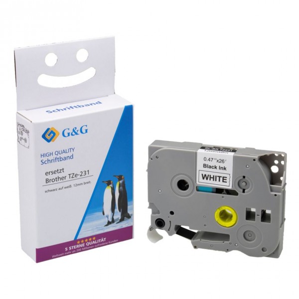 G&G | Ninestar Schriftband komp. Brother TZe-231