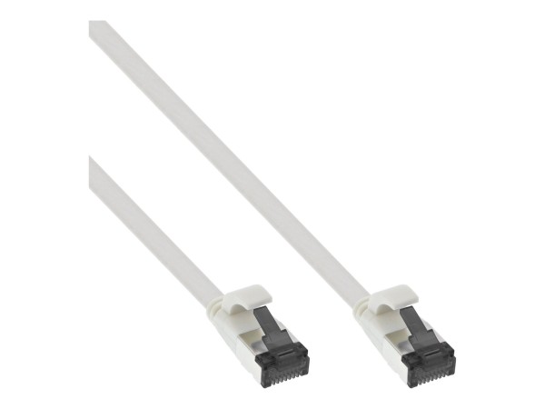 InLine Cavo patch Patch piatto - U/FTP - TPE Cat.8.1 - senza alogeni - bianco - 1,5m