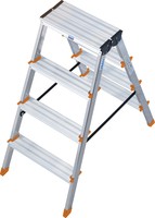 Krause Dopplo double-sided step ladder silver