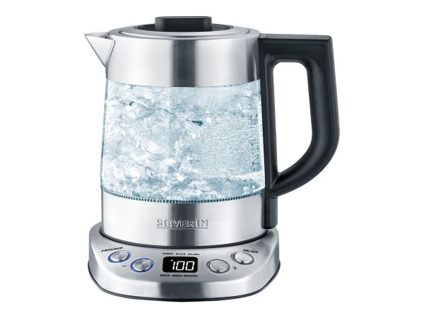 SEVERIN WK 3473 - 1 L - 2200 W - Acciaio inox - Trasparente - Vetro - Acciaio inox - Termostato rego