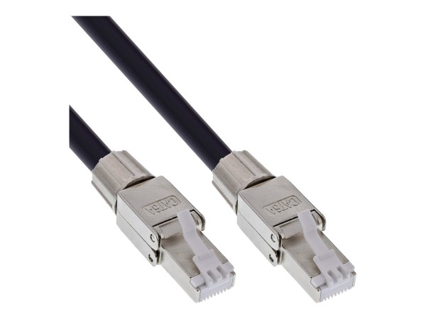 InLine Bobina di cavo di rete per esterni - Cat.6A PUR RJ45 - 50 m - nero