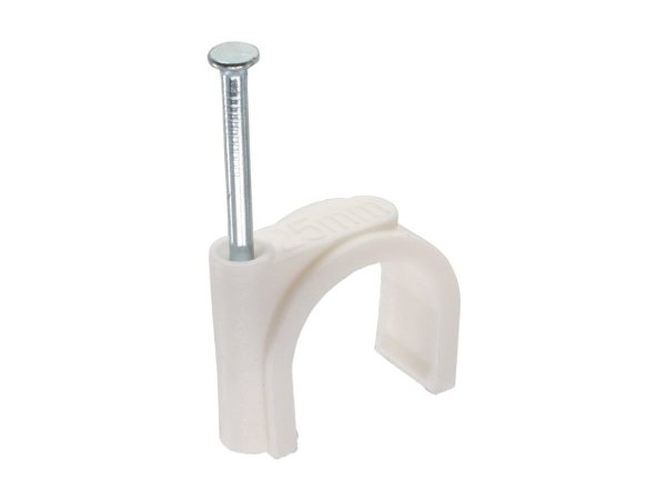 InLine Graffe fermacavo con chiodo per cavo tondo - 8mm - bianca - 50pz