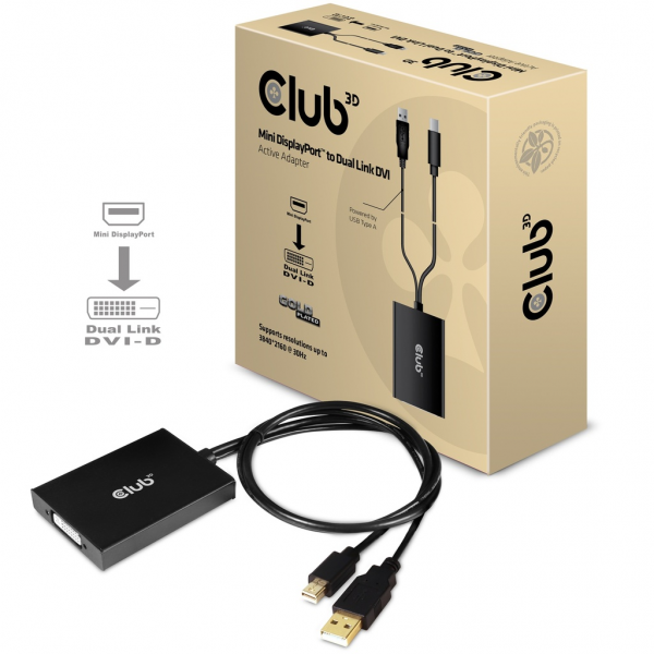 Club 3D cac-1130 - 0,6 m - MiniDP/USB-A - DVI-D - Maschio - Femmina - Oro