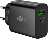 Goobay USB-C PD GaN Dual-Schnelladegerät 30 W schwarz