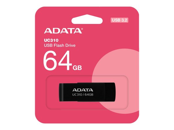 ADATA UC310 - 64 GB - USB tipo A - 3.2 Gen 1 (3.1 Gen 1) - 100 MB/s - Girevole - Nero