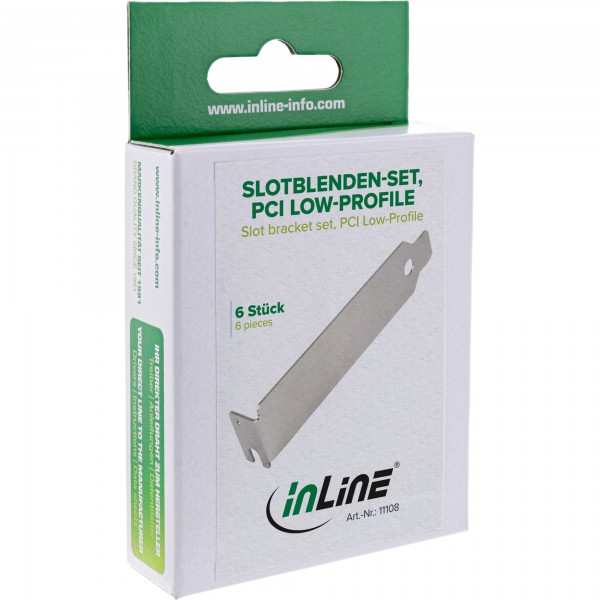 InLine Set staffe per slot - PCI Low-Profile - alluminio - 6 pz.