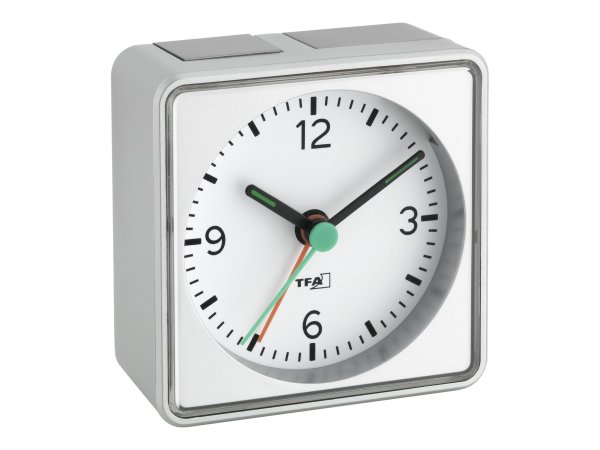 TFA PUSH - Sveglia al quarzo - Argento - Plastica - 12h - Analogico - Batteria
