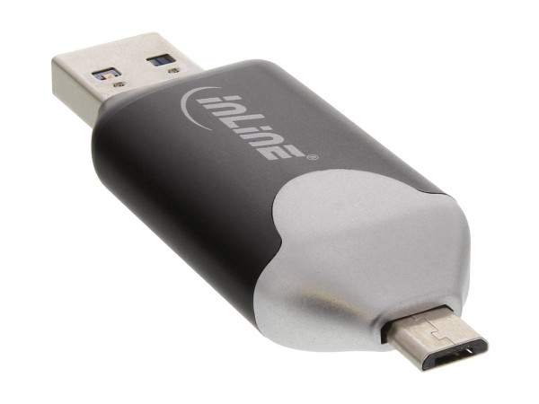 InLine USB3.0 Dual Cardreader - USB A e Micro-USB 2.0 per SDXC e microSDXC