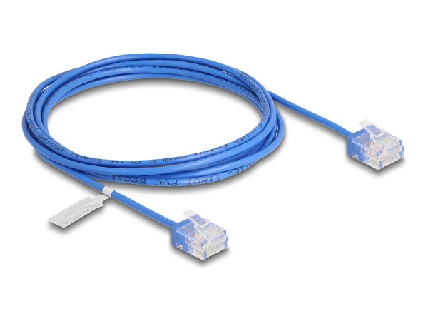 Delock RJ45 Netzwerkkabel Cat.6 UTP Ultra Slim blau mit kurzen Steckern - Cavo - Rete