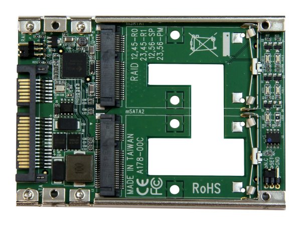 StarTech.com Dual mSATA SSD to 2.5 SATA Raid Adapter - Adattatore - Digitale/dati