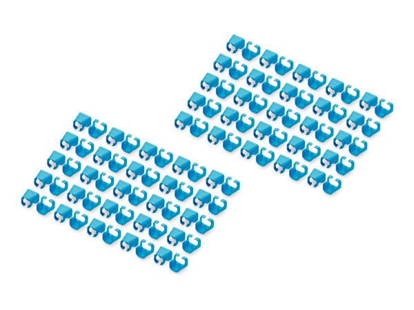 DIGITUS Clip colorate per cavi patch - blu - Clip di codifica a colori - Blu - Cloruro di polivinile
