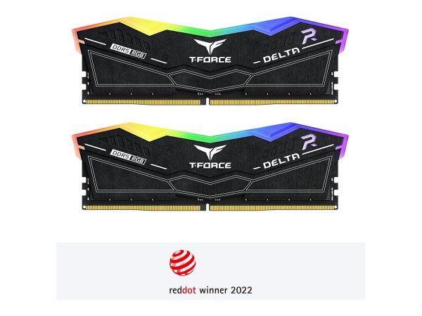Team Group DELTA RGB - 32 GB - 2 x 16 GB - DDR5 - 6000 MHz - 288-pin DIMM - Nero
