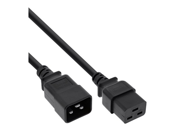 InLine Cavo alimentaz. prolunga IEC-60320 - presa C19 spina C20,16A - nero - 0,75m