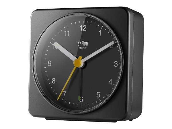 Braun BC03B - Sveglia al quarzo - Rettangolo - Nero - Analogico - Batteria - Stilo AA