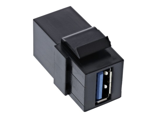 InLine USB 3.0 Keystone Snap-In Insert - USB-A F/F - angolato nero