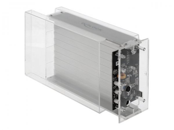 Delock Custodia esterna doppia per 2 x HDD SATA da 3.5? con USB Type-C femmina trasparente - senza u