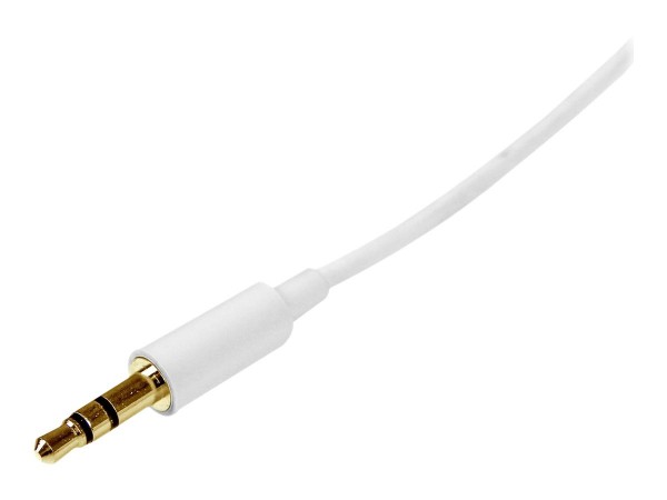 StarTech.com Cavo audio stereo slim da 3,5 mm bianco 1 m - M/M - 3.5mm - Maschio - 3.5mm - Maschio -