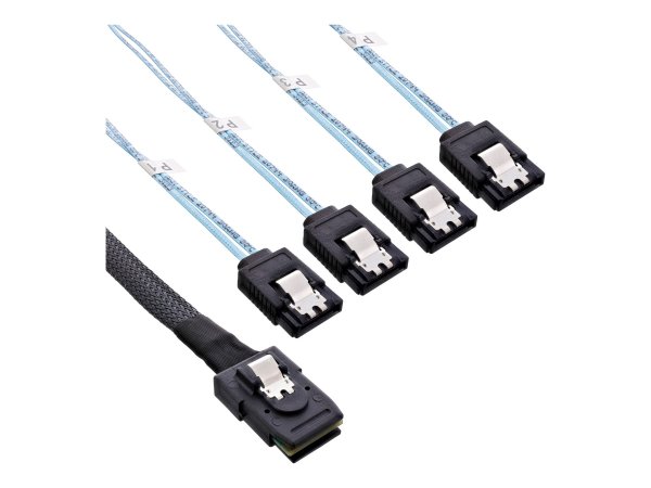 InLine Cavo Mini SAS - SFF-8087 a 4x SATA - 1m - configurazione Crossover - OCF