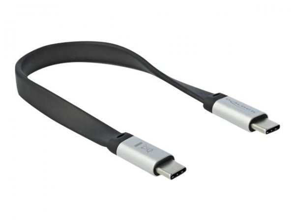 Delock 85926 - 0,22 m - USB C - USB C - USB 3.2 Gen 2 (3.1 Gen 2) - 10 Gbit/s - Nero - Argento