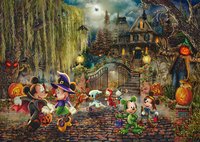 Schmidt Thomas Kinkade Studios Disney Dreams Collection - Mickey & Minnie Halloween Fun