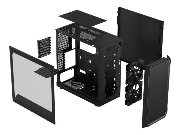 Fractal Design Focus 2 - PC - Nero - ATX - micro ATX - Mini-ITX - Acciaio - Vetro temperato - 17 cm