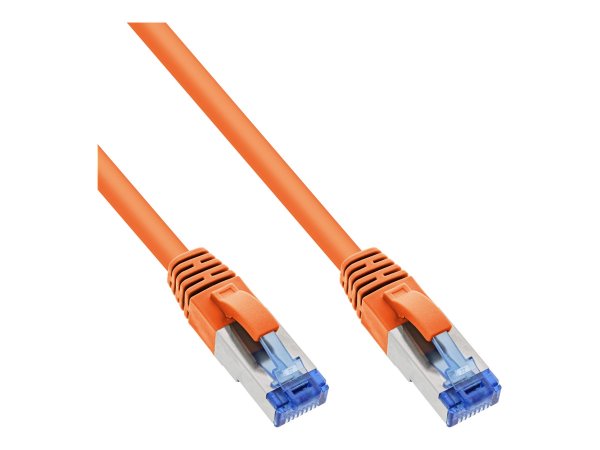 InLine Cavo patch Lan - S/FTP(PiMf) - Cat.6a - 500MHz - CU - halogen. - arancio - 0,3m