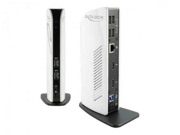 Delock Docking Station USB Dual HDMI Full-HD / USB 3.2 / LAN / Audio - Cablato - 3,5 mm - 10,100,100
